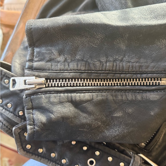 All Saints Balfern Studded Lambs Leather Jacket NWT’s Sz US12 - Picture 7 of 16